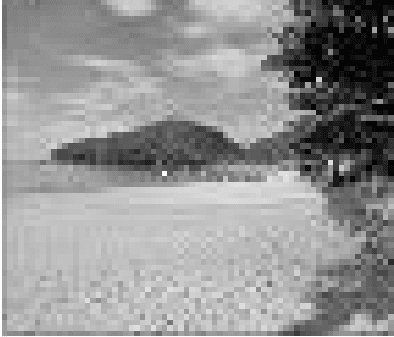 Fotografia da alternativa e: praia arenosa junto a elevação vegetada.