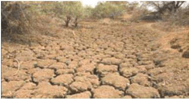Fotografia de solo após desertificação.