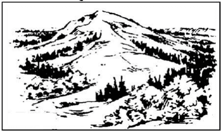 Paisagem montanhosa ou alternativa gráfica de curvas de nível, conforme nome do arquivo.