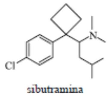 Estrutura da sibutramina.