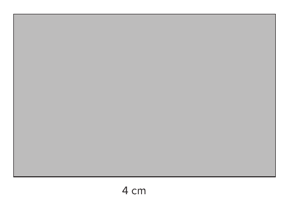 Retângulo cinza, mais largo que alto, com a base indicada como 4 cm.